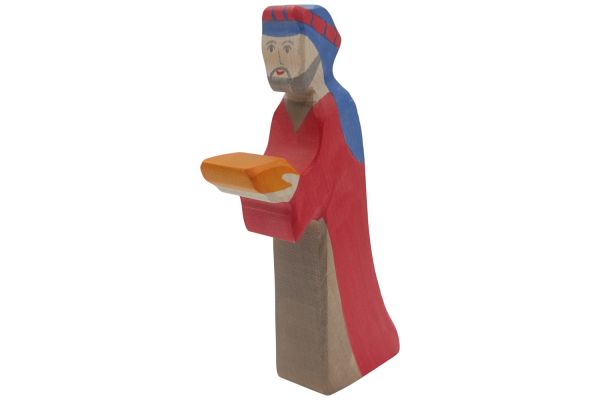 Holztiger Caspar 2 rot Krippenfigur