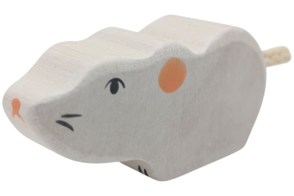 Holztiger Maus weiß