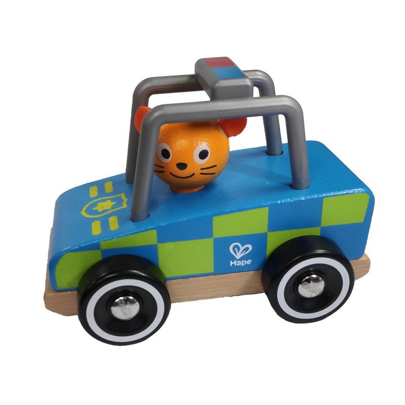 Hape E0486 Flitzer Fahrzeug „Polizeiwagen“ blau Holz
