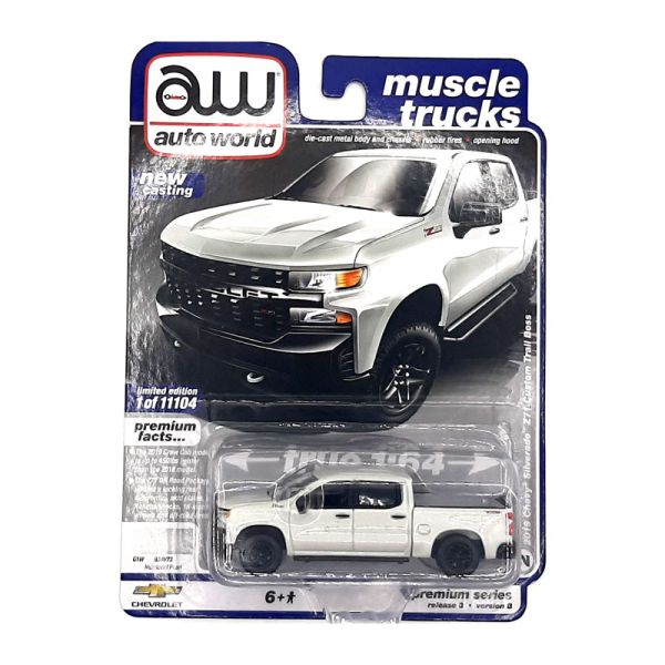 Autoworld AW64262B-2 Chevrolet Silverado Z71 metallic weiss Muscle Trucks Maßstab 1:64 Modellauto