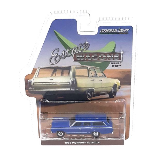 Greenlight 36040-B Plymouth Satellite Wagon 1968 blau - Estate Wagons 7 Maßstab 1:64 Modellauto