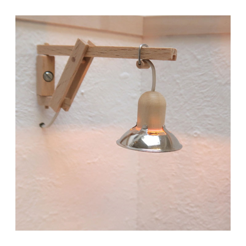 Liebe HANDARBEIT 46069 Werkstatt-Lampe Wandlampe 1:12 für Puppenhaus 12V NEU!# 