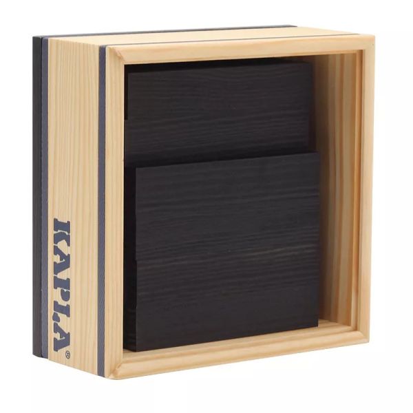 KAPLA-Holzplättchen 40er Box schwarz Pinienholz Bausteine