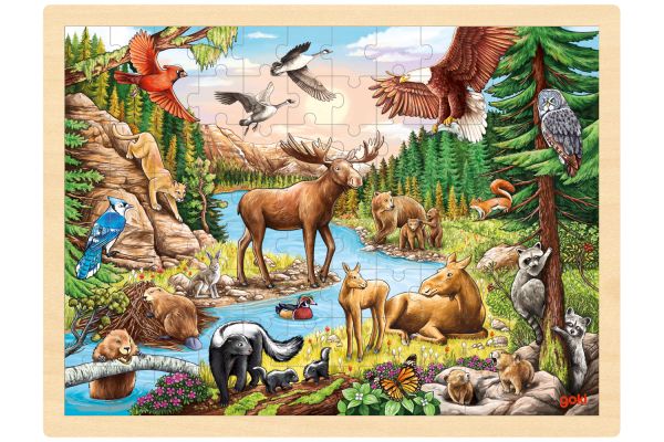 goki Einlegepuzzle Nordamerikanische Wildnis