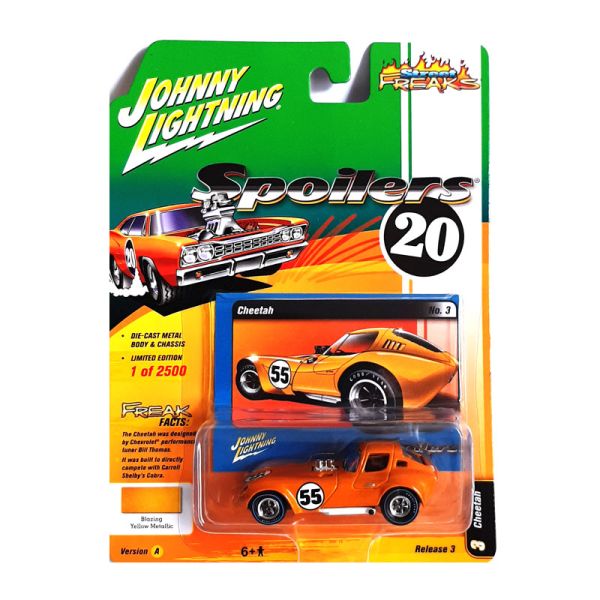 Johnny Lightning JLSF017A-3 Cheetah #55 orange Spoilers Maßstab 1:64 Modellauto