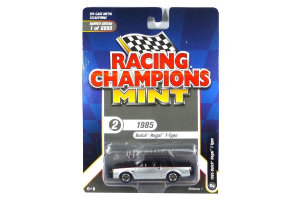 Racing Champions RC013-2 Buick Regal T-Type silber/schwarz 1985 - Mint 2022 R1 Maßstab 1:64 Modellau