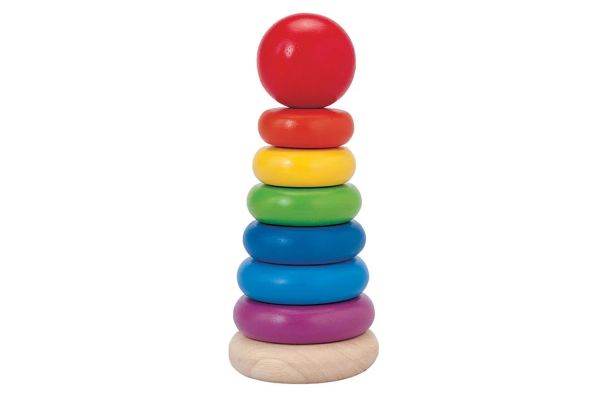 PlanToys Stapelringturm bunt