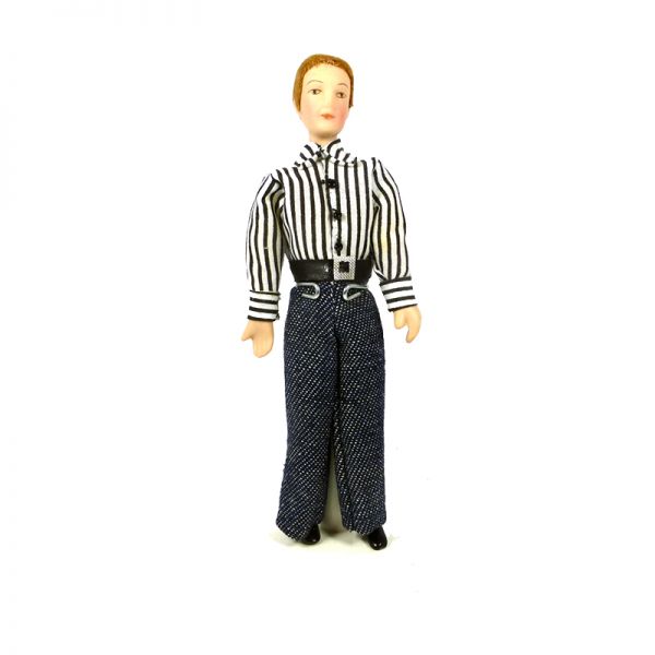 Creal 269455 Puppe "Mann in gestreiften Hemd" 1:12 für Puppenhaus
