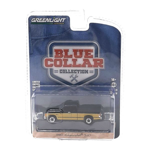 Greenlight 35200-E Chevrolet S-10 schwarz/gold 1990 - Blue Collar 9 Maßstab 1:64 Modellauto