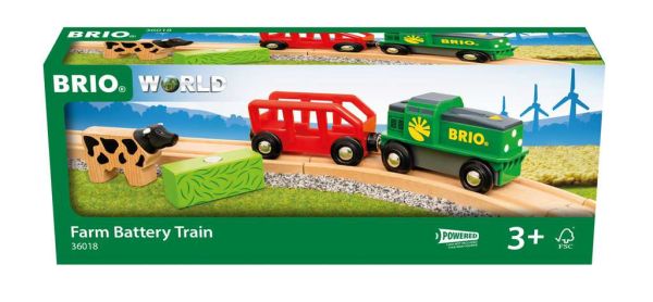 Brio 36018 Bauernhof-Batterie-Zug 4-tlg. für Holzeisenbahn