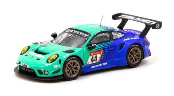 Tarmac T64-059-19NUR44 Porsche 911 GT3 R 24h Nürburgring 2019 grün/blau Maßstab 1:64 Modellauto
