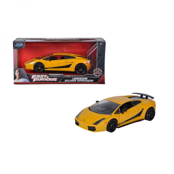 Jada 253203067 Lamborghini Gallardo Superleggera gelb - Fast &amp; Furious Maßstab 1:24 Modellauto