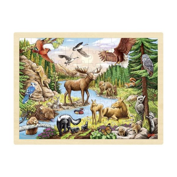 goki 57409 Einlegepuzzle &quot;Nordamerikanische Wildnis&quot; Holz