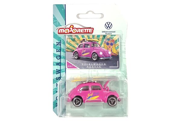Majorette 212055004 VW Käfer &quot;Surf Rider&quot; pink - VW Originals Premium Maßstab 1:64 Modellauto 241A-7