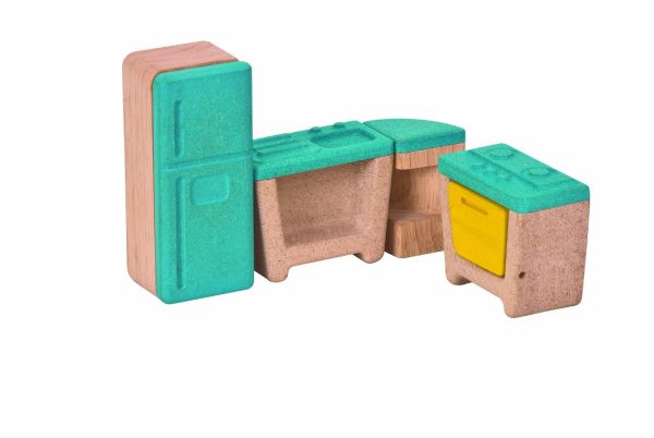 PlanToys 7605 Küche Möbel-Set für Puppenhaus Holz