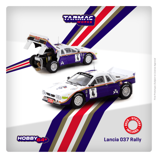 Vororder Tarmac T64P-TL002-85RCB04 Lancia 037 Rally Rally Costa Brava 1985 - Hobby64+ Maßstab 1:64 M