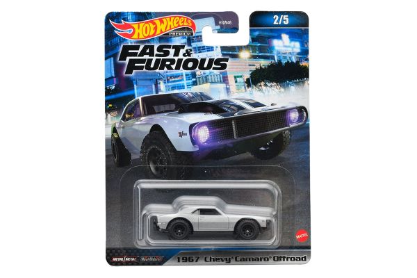 Hot Wheels HNW46-HNW47 Chevrolet Camaro Offroad silber 1967 - Fast &amp; The Furious 2/5 Maßstab ca. 1:6