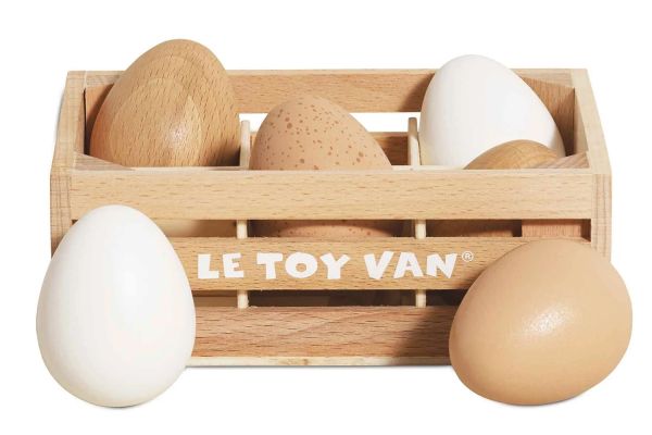 Le Toy Van Kiste mit 6 Holzeiern