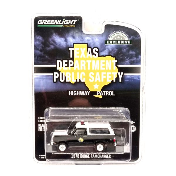 Greenlight 30302 Dodge Ramcharger &quot;Texas Department Public Safety&quot; schwarz/weiss 1978 - Exclusive Ma