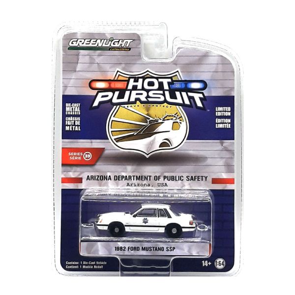 Greenlight 42970-A Ford Mustang SSP &quot;Arizona Department..&quot; weiss 1982 - Hot Pursuit 39 Maßstab 1:64