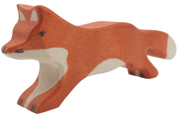 Holztiger Fuchs rot laufend