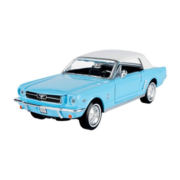 Motormax 79855 Ford Mustang mit Hardtop &quot;James Bond&quot; hellblau 1964 Maßstab 1:24 Modellauto