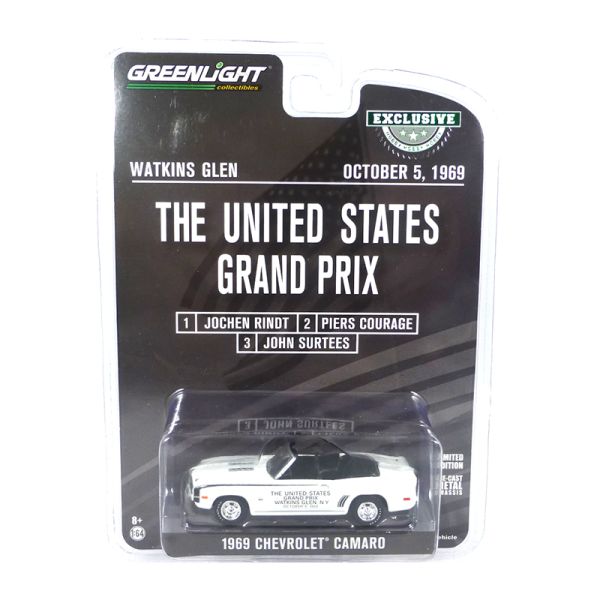 Greenlight 30274 Chevrolet Camaro Cabrio &quot;The United States Grand Prix 1969&quot; weiss 1969 - Exclusive