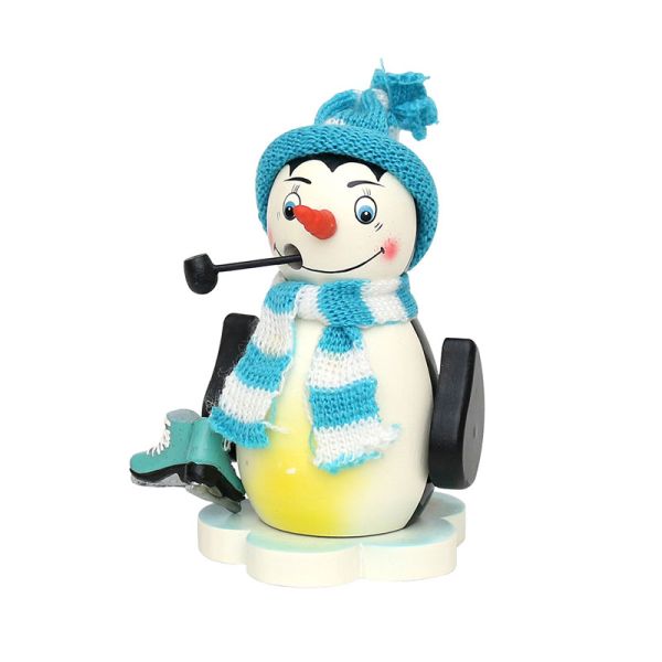Sigro 520112 Räuchermann &quot;kleiner Pinguin auf Eisscholle&quot; mit blauen Schal