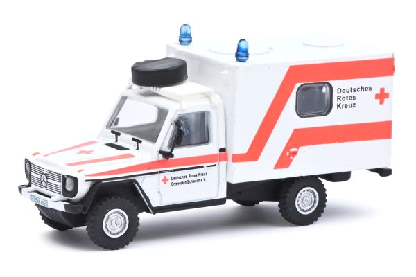 Schuco 452668600 Mercedes Benz G-Klasse Krankenwagen "DRK" weiss/orange Maßstab 1:87 Modellauto