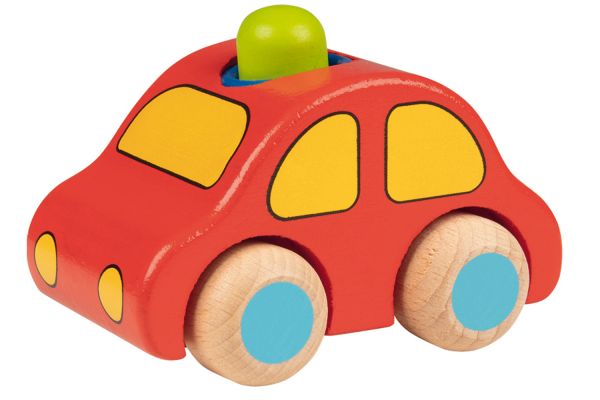 goki Holzauto mit Hupe rot