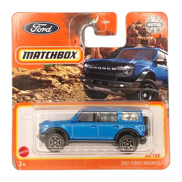 Matchbox HFR67 Ford Bronco blau metallic 2021 34/100 Maßstab ca. 1:64 Modellauto 2022-3