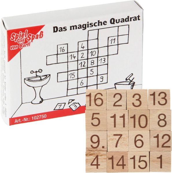 Bartl 102750 Mini-Puzzle "Das Magische Quadrat" Knobelspiel Holz