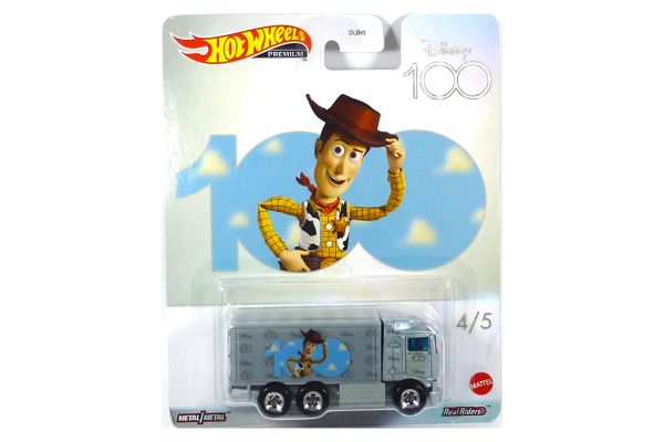 Hot Wheels DLB45-HKC92 Hiway Hauler "Woody" eisblau - Disney 100th 4/5 Maßstab 1:64 Modellauto