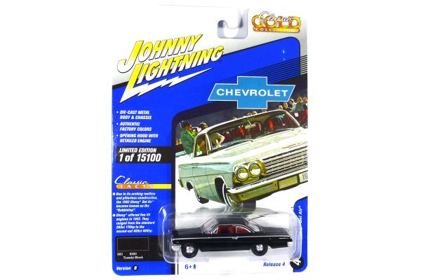 Johnny Lightning JLCG027B-4 Chevrolet Bel Air schwarz 1962 - Classic Gold 2021 R4 Maßstab 1:64 Model