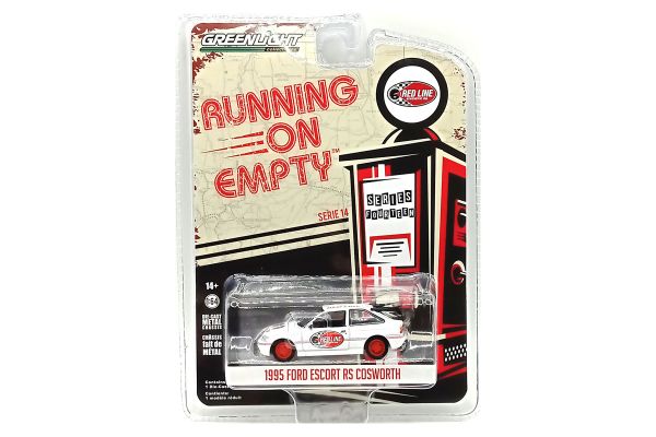 Greenlight 41140-E Ford Escort Cosworth &quot;Red Line&quot; weiss 1995 - Running on Empty 14 Maßstab 1:64