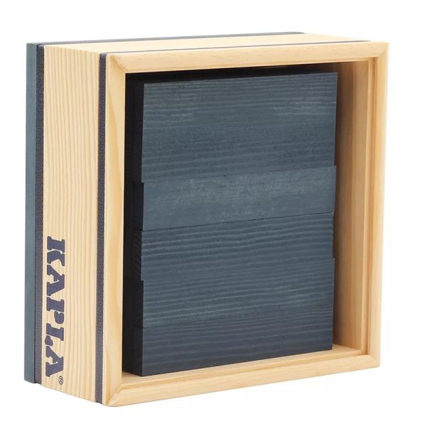 KAPLA-Holzplättchen 40er Box dunkelblau Pinienholz Bausteine Baukasten