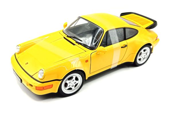 Welly 18026 Porsche 964 Turbo gelb Maßstab 1:18 Modellauto (NOS)