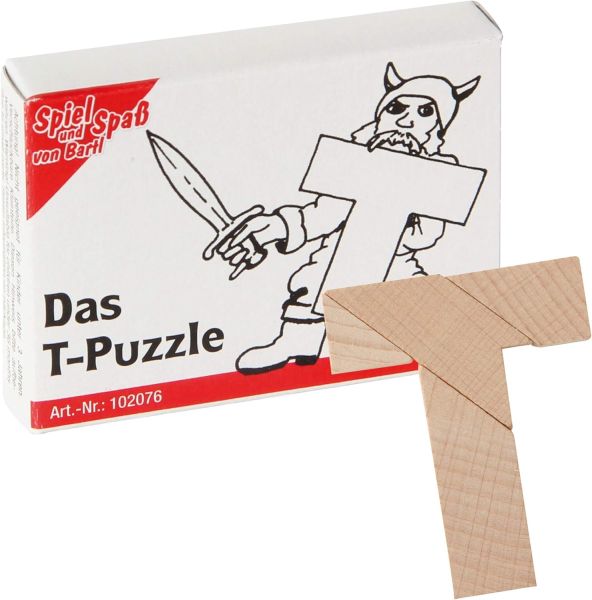 Bartl 102076 Mini-Puzzle "Das T-Puzzle" Knobelspiel Holz