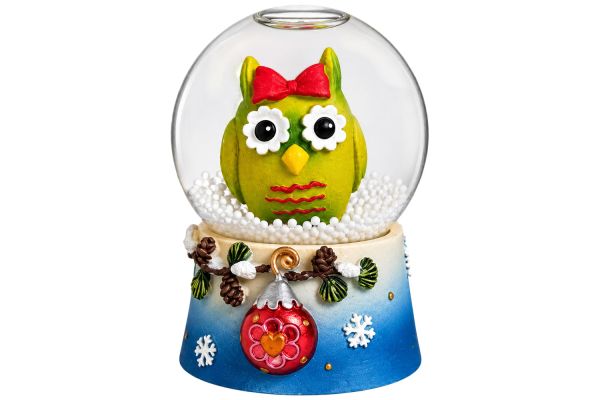 Sigro kleine Schneekugel Eule grün