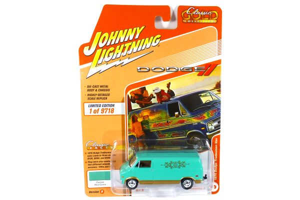 Johnny Lightning JLCG026B-5 Dodge Tradesman Van türkis 1976 - Classic Gold 2021 R3 Maßstab 1:64 Mode