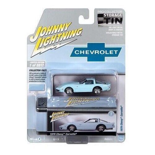 Johnny Lightning JLCT011A-1 Chevrolet Corvette hellblau 1979 - TIN BOX Collector 2023 R1 Maßstab 1:6