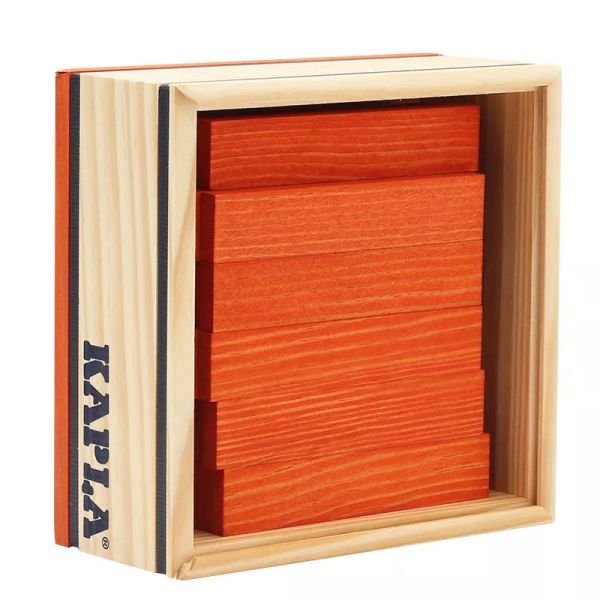 KAPLA-Holzplättchen 40er Box orange Pinienholz Bausteine