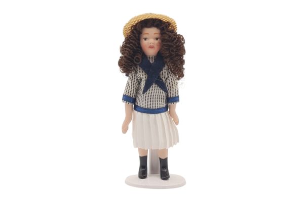 Creal Miniatur Puppe Mädchen mit Marinedress ca. 10 cm hoch