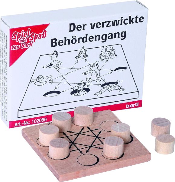 Bartl 102056 Mini-Puzzle "Der verzwickte Behördengang" Knobelspiel Holz