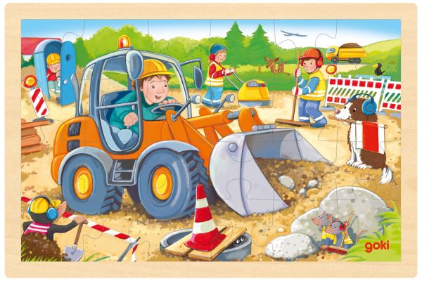 goki Einlegepuzzle Baustelle