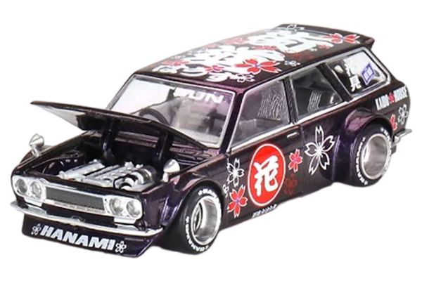 ***Kaidohouse KHMG114 Datsun 510 Wagon Hanami V3 schwarz (RHD) MiniGT Maßstab 1:64 Modellauto