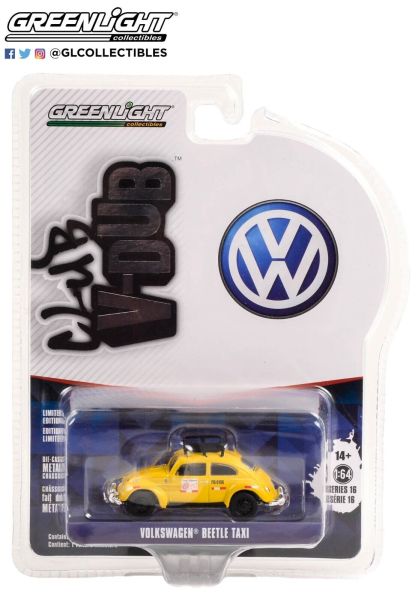 Greenlight 36070-F Volkswagen VW Beetle Classic "Taxi" gelb - V-DUB 16 Maßstab 1:64 Modellauto