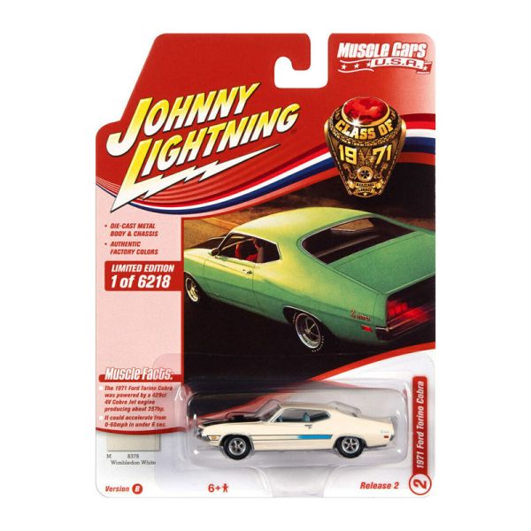 Johnny Lightning JLMC026B-2 Ford Torino Cobra weiss 1971 - Muscle Cars USA 2021 R2 Maßstab 1:64 Mode