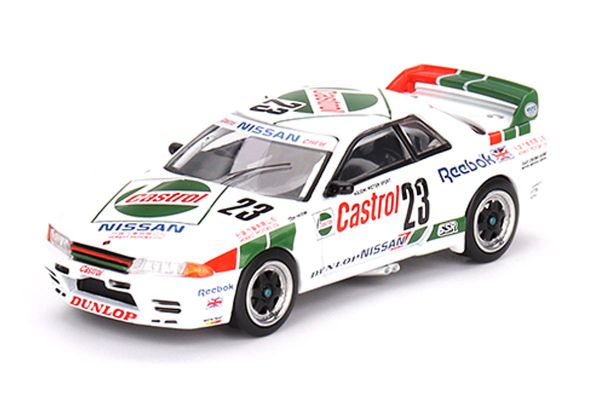 ***TSM-Models 592 Nissan Skyline GT-R (R32) Gr. A #23 1990 Macau Guia Race Winner (RHD) - MiniGT Maß