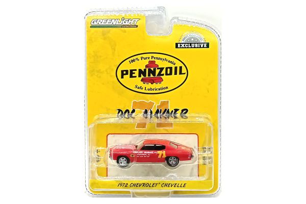 Greenlight 30315 Chevrolet Chevelle "Pennzoil" rot 1972 - Exclusive Maßstab 1:64 Modellauto